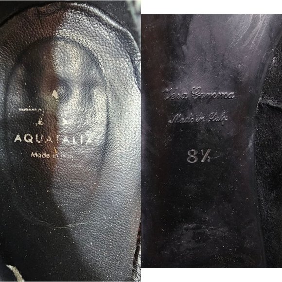 Aquatalia Rachele Side Zip Suede Ankle Boots Womens 8.5 Buckle Detail Stiletto - Picture 8 of 11